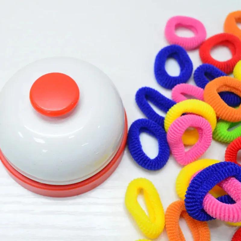 Kids Montessori Toy Early Educational Fingers Ring Game Elastic Bands Color Cognition Think Training Battle Table Game with Card