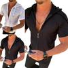 Fashion Long/Short Sleeved Hoodie Zipper T Shirt Men Clothing Summer Solid Color Casual Plaid Print Open Stitch Thin Tshirt Mens