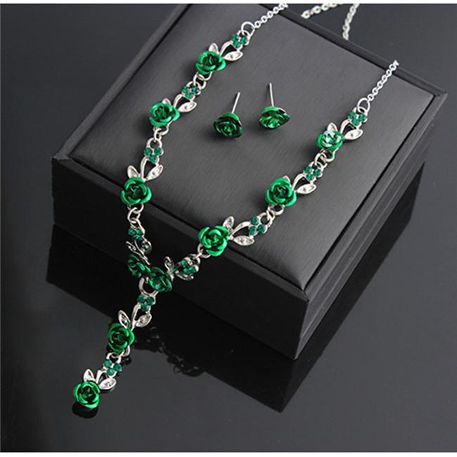 

Red Rose Flower jewelry sets Choker Necklace Jewelry Set Earrings Bridal Jewelry Wedding Bridesmaid Jewelry Set