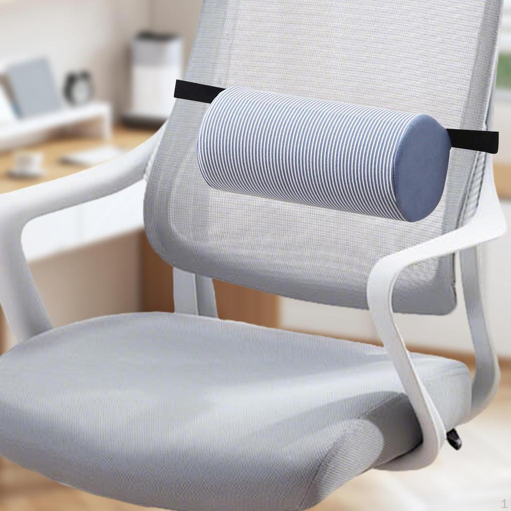 Back Support Cushion with Backrest for , Office Chair Accessory Elastic Strap Long Periods
