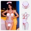 The Sexy White Uniform Of The Women'S Hollowed-Out One-Piece Dress Seduces The Nurse'S Suit Role-Playing Romantic Underwear