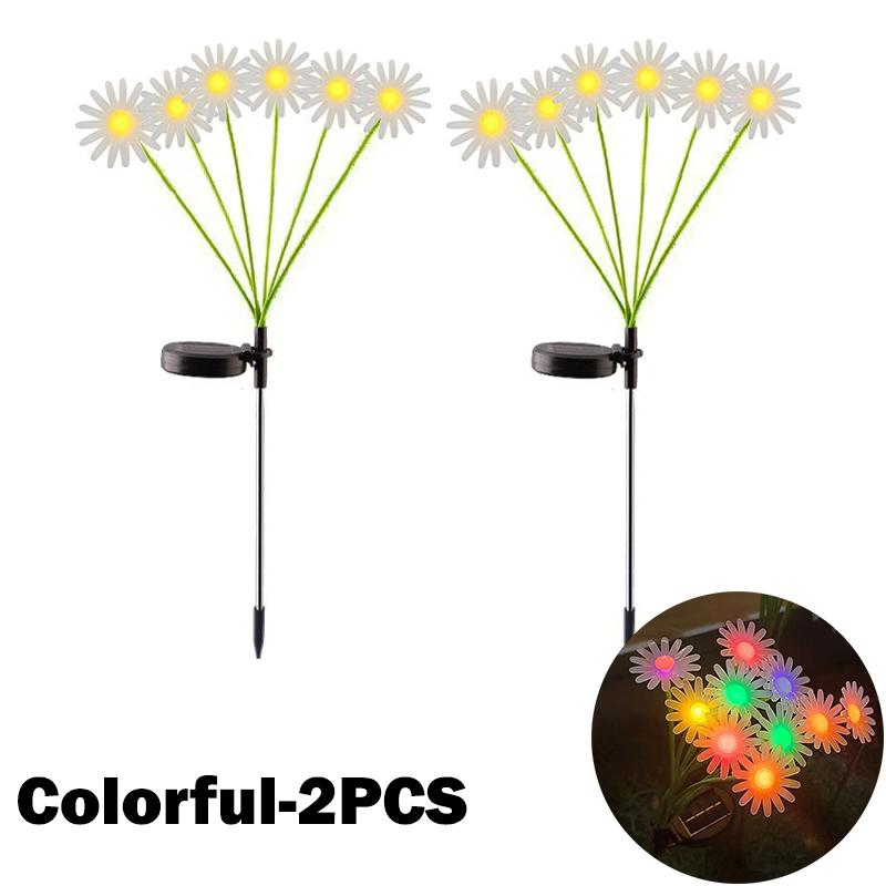 6/8/10LED Solar Daisy Lights Sunflower Lights Outdoor Yard Solar Lawn Landscape Lights Garden Decoration Lamp Pathway Lighting