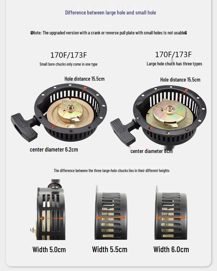 Air-Cooled Diesel Engine Recoil Starter Pull Plate for 178F-186 Generators and Water Pumps