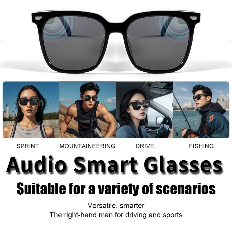 Smarte Bluetooth-Audiobrille, Musik hören und hochauflösende Anrufe führen, polarisierende Anti-UV-Gläser, bequeme Sonnenbrille
