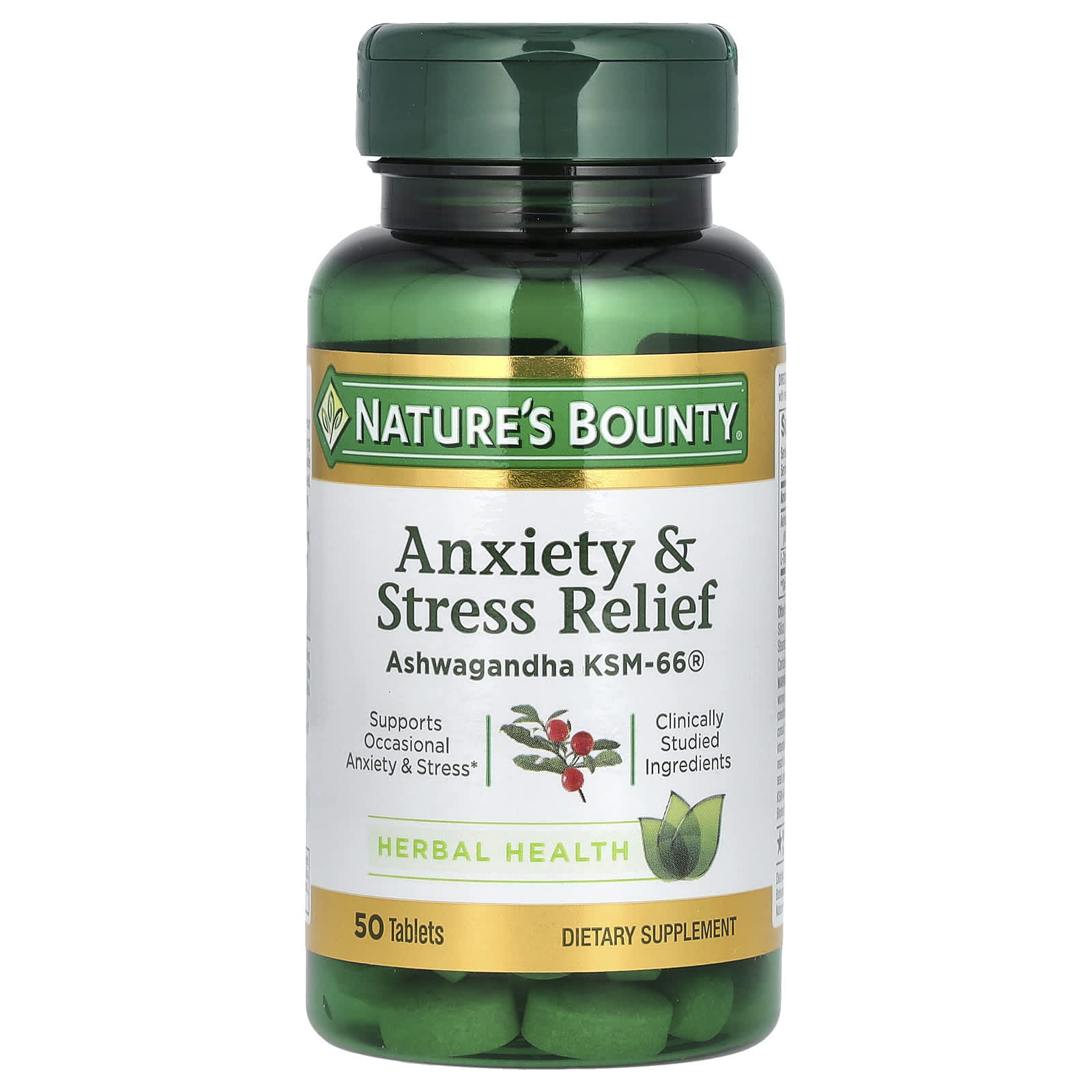 

Nature S Bounty, Anxiety & Stress Relief, 50 Tablets