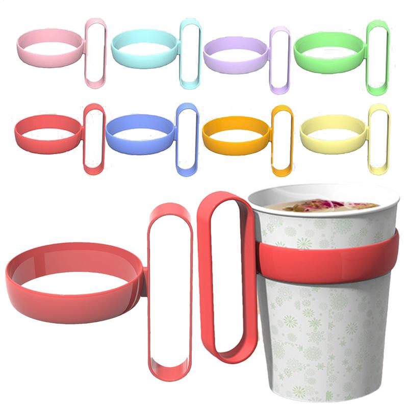 Anti-Scalding Cup Holder Non-Slip Handle Tumbler Mug Travel Cup Holder Plastic Handles Water Bottle Insulated Grip Removable