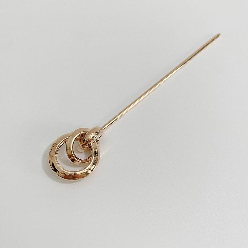 

Корейские простые металлические заколки для волос в виде шариков золотого и серебряного цвета, круглые, полые, длинные, для женщин, инструменты для дизайна свадебной прически