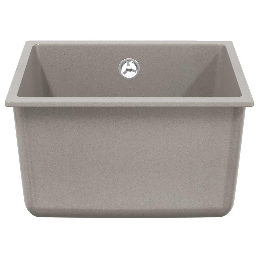 Grey Kitchen Sink 370 X 460 Mm Made of 80percent Quartz and 20percent Resin