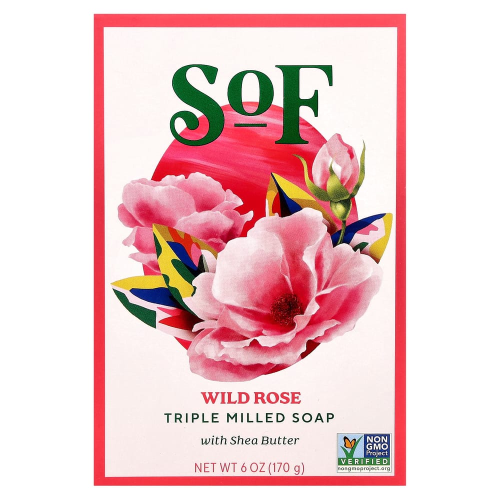 South of France Triple Milled Soap with Shea Butter, Wild Rose, 170g (6oz)