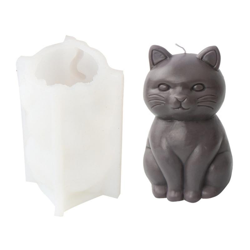 3D Fat Cat Shaped Candle Silicone Mold for DIY Hand-made Candle Ornaments Mould Handicrafts Making Tool Baking Mold