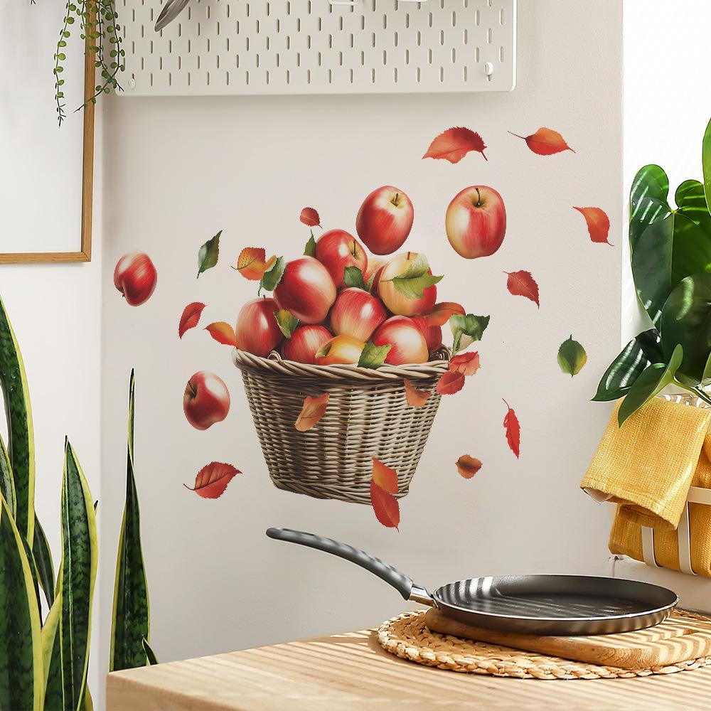 Bemalte Apfel Küche Restaurant Zuhause Hintergrund Verschönerung Dekoration Wandaufkleber