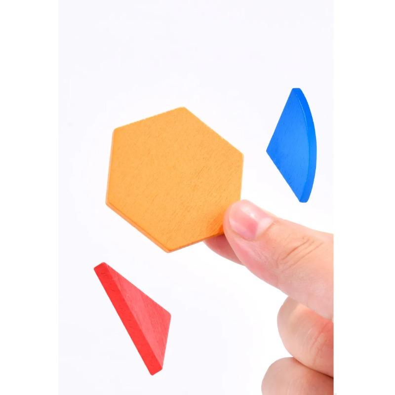 Wooden 3D Geometric Color Shape Jigsaw Puzzles Montessori Learning Brain Teaser Toys Creative Educational for Gifts