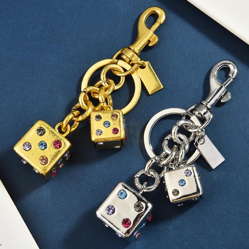 Colourful Dice Keychain Good Luck Dice String Car Keychain Bag Pendant Keyring Fashion Accessories