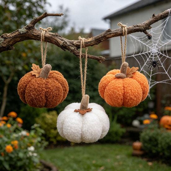 Yousheng Plush Pumpkin, with Maple Leaf Decor Halloween Decoration, 3D Pumpkin Throw Pillow, Soft Cute Harvest Festival Home