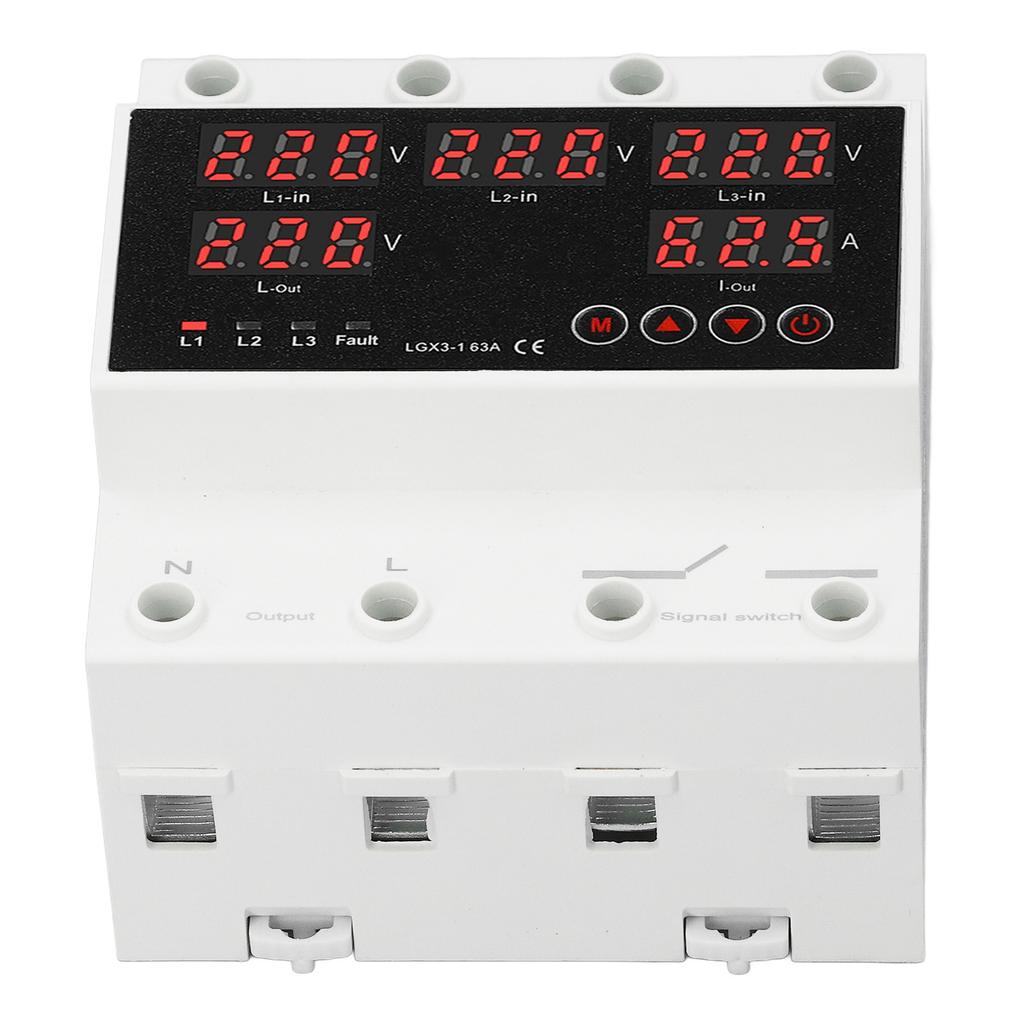3 Phase 4 Wire Automatic Transfer   63A Changeover   Voltage Protector with LED Display Generator and Inverter