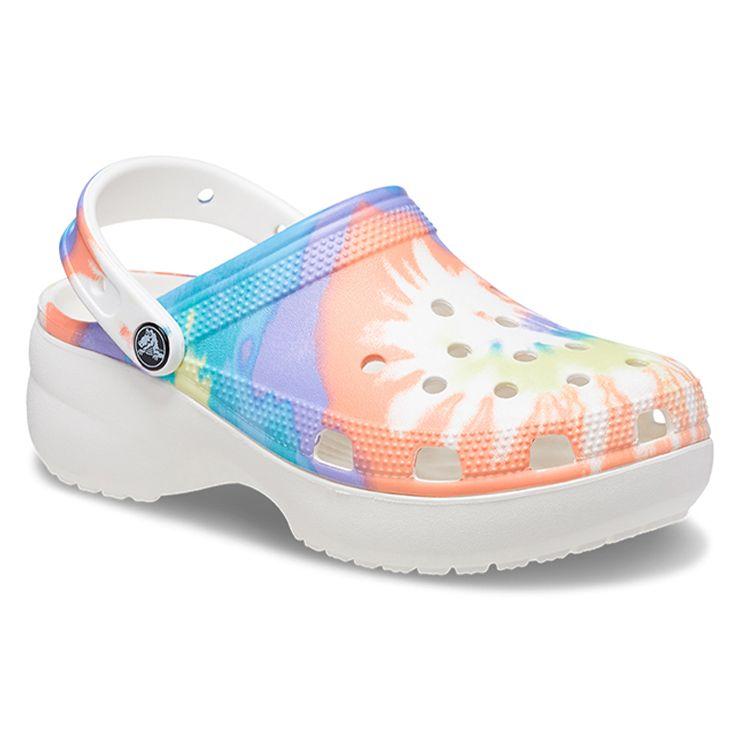 Crocs Classic Clog Lightweight Comfortable Sport Sandals Blue Orange Cloud Tie-Dye Print Women Sandals 207151-4KT