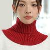 Warm Knitted Fake Collar Women Turtleneck Ruffles Knitted False Fake Collar Detachable Neck Warmer Winter Windproof Fake Collars