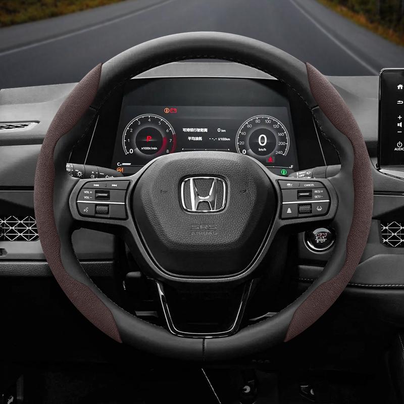 For Honda Suede Snap-on Steering Wheel Cover Fit Civic 2008 Accord 7 8 Vezel Freed 10 Stream Breeze Cr V 3 Shuttle Rn6 Jade