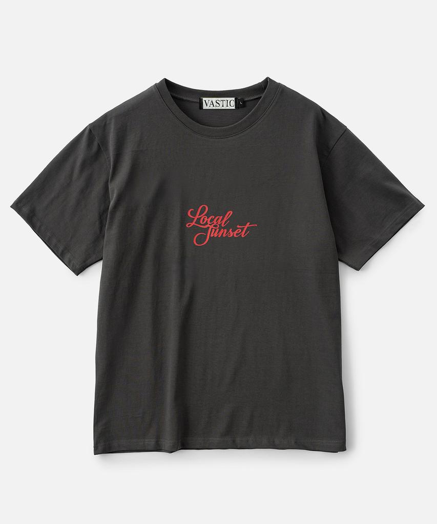 VASTIC Palm Tree Sunset T-Shirt_Charcoal