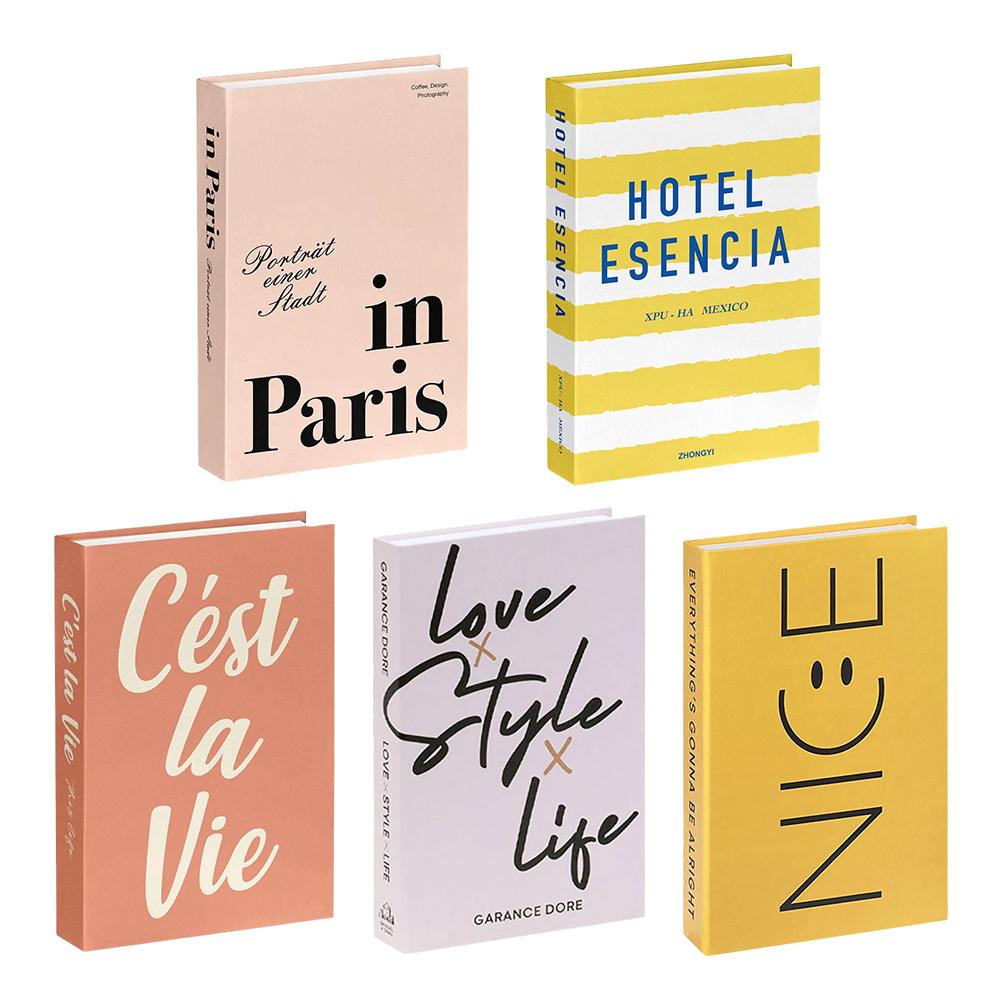 Elegant Paper Simulation Books Set of 5 for Stylish Interiors