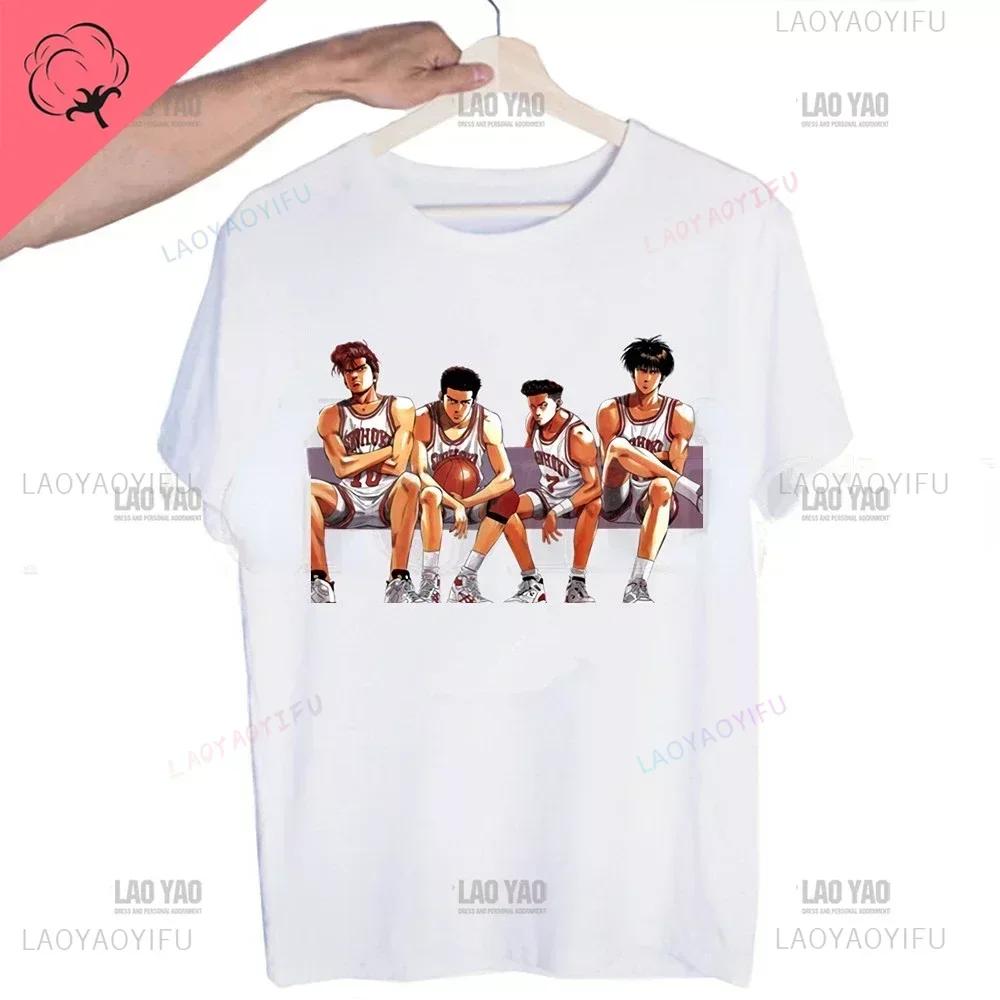 Classic Japanese Anime Harajuku SLAM DUNK Tshirt for Men Short Sleeve Man Tops T Shirt for Male White Casual T Shirt Women Tees