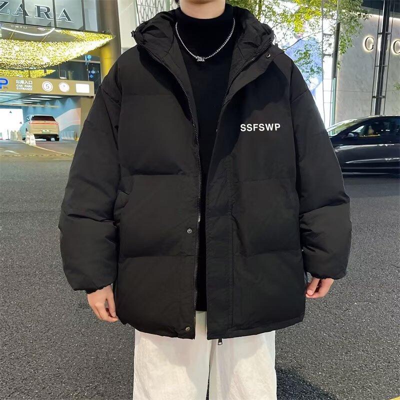 

Men s Winter Korean Style Thickened Cotton Jacket - Trendy Fashion Brand, Loose Fit, Versatile Bread Coat. S чорний