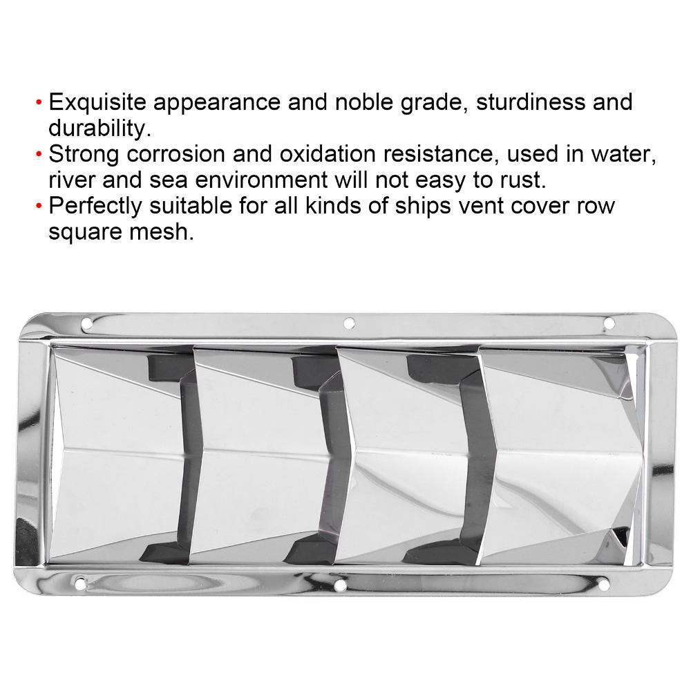 304 Stainless Steel Marine Louver Vent Vent Cover Grid Cover Vent Grille Square Grid Grille Ventilators Marine Use
