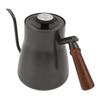 850ml Kaffeekessel mit Thermometer Langer schlanker Ausguss Edelstahl Holzgriff Schwanenhals Teekanne