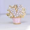 Exquisite Pearl Flower Brooches for Women Shiny Charming Lapel Pins Ideal Gift for Wife Mom Wedding Party Office Use