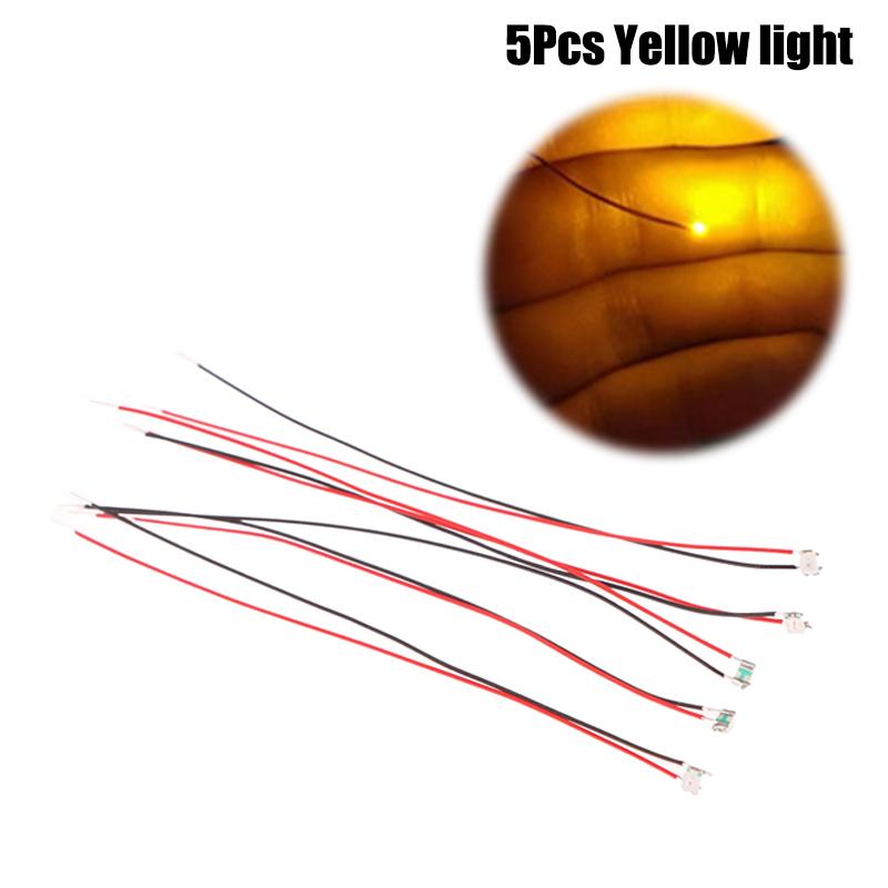 5 Peças 0805 LED Piscante Lâmpada SMD Com Fio Micro LED Chip Pré-Soldado Mini Lâmpada Com Fio Para Modelo Ferroviário Brinquedo DIY Peças Para Modelo de Carro