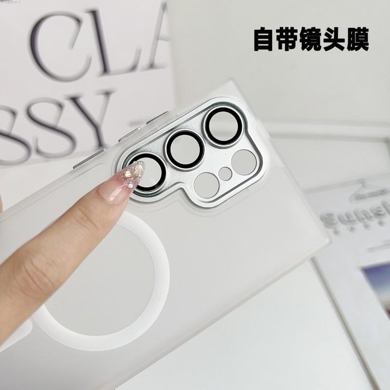 Suitable Samsung S26ultra Gold Shield Matte Skin Magnetic Phone Case S25plus Protective Cover Lens Film S24