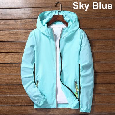 Männer Frauen Casual Dünne Reißverschluss Kapuzenjacke Unisex UV-Schutz Windjacke Lose Stehkragen Jacken