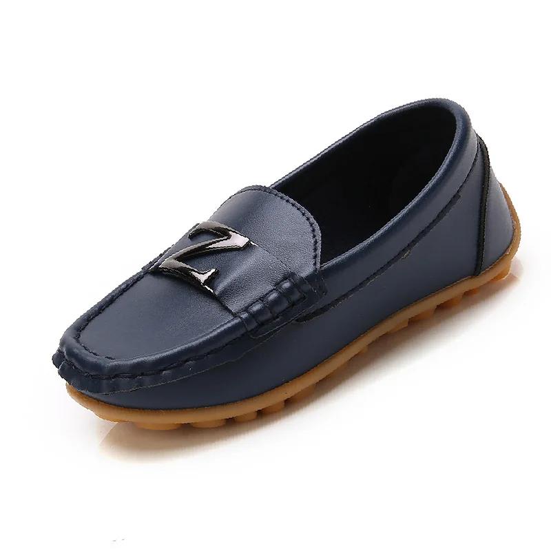 Children Leather Shoes for Toddlers Big Boys Kids Loafers Flats for Wedding Party Performance Black White Candy Color 21-36 Soft