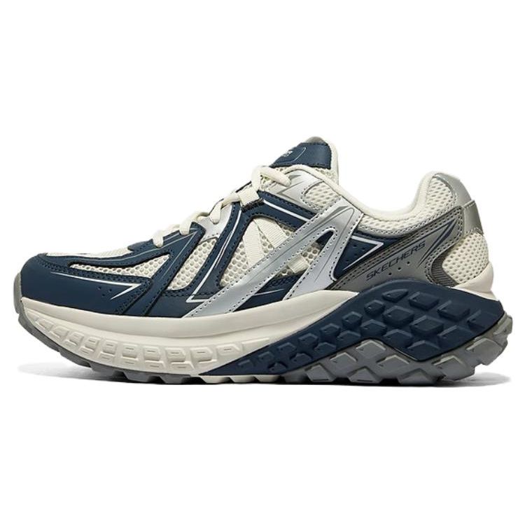 Skechers Monster Men Blue White Low Top Casual Shoes Mesh Synthetic Leather Comfort Cushioning Wear Resistant 232742-WBLU 41.5