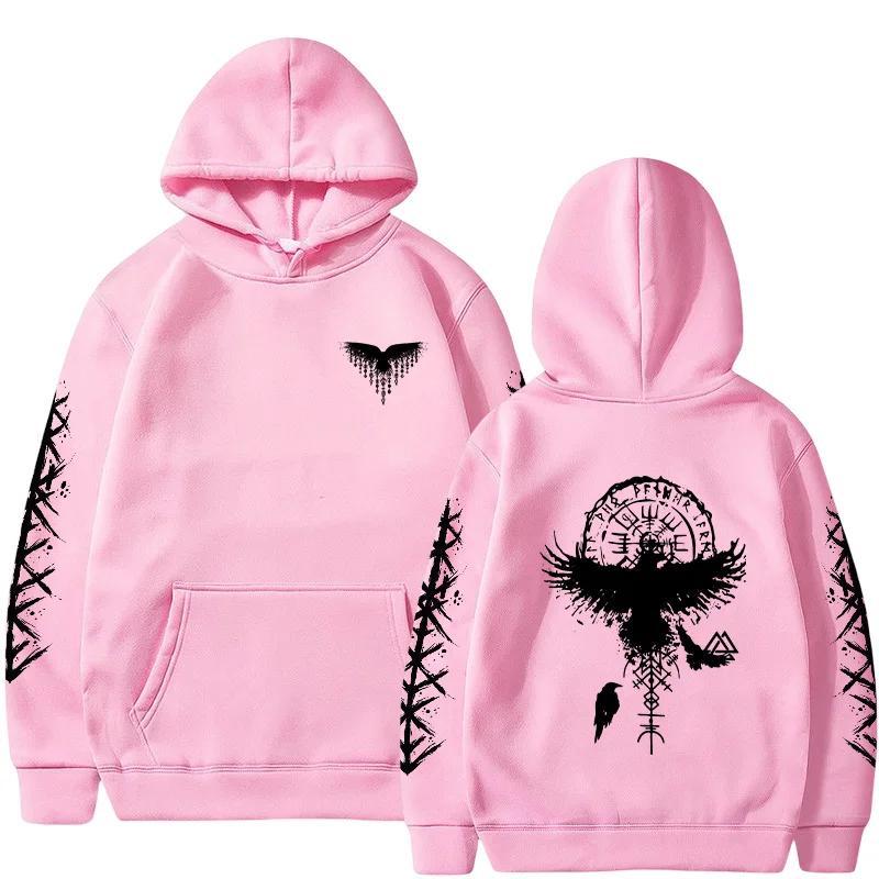 Autumn Winter Daily Casual Sporty Jogger Outwear Fashion Top 2025 New Arrival Men's Sweatshirt Ancient Raven Print Hoodie