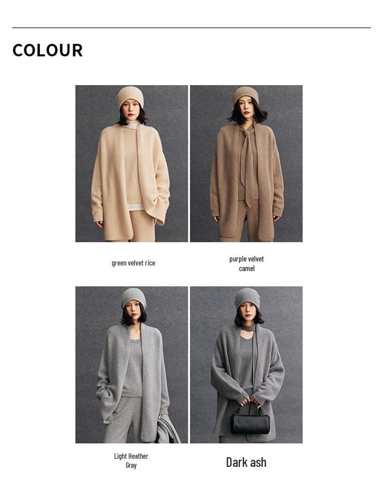2026 Autumn/Winter Women's V-Neck Cashmere Cardigan: Elegant Mid-length, Slimming Outerwear
