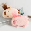 Cute Capybara Plush Pencil Case Large Capacity Spiky Hair Zipper Pen Pouch For Teens Students School Travel Makeup Storage Bag