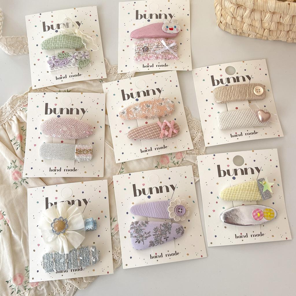 Stoff Vielseitig Haarnadel Pony Ausgefallenes Haar Seitenclip Blume Herz Kopfschmuck Kopfbedeckung Mädchen Kinder Haaraccessoires