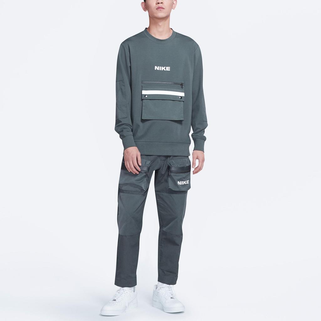 Nike Sweatshirts Men's Gray Crew Neck Moderate Regular (Unisex) Sweatshirts DA0070 068