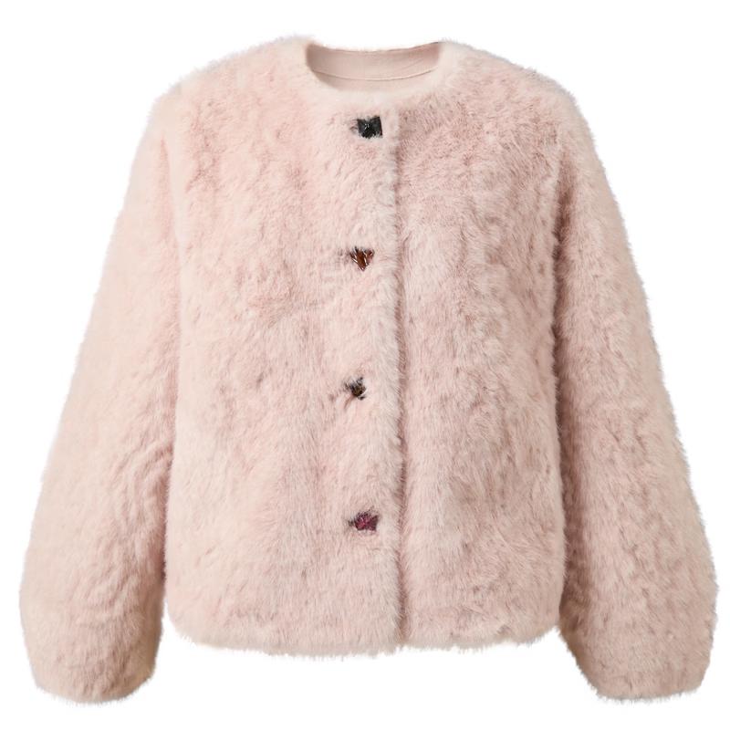 

Women s Eco-friendly Faux Fur Short Coat L
