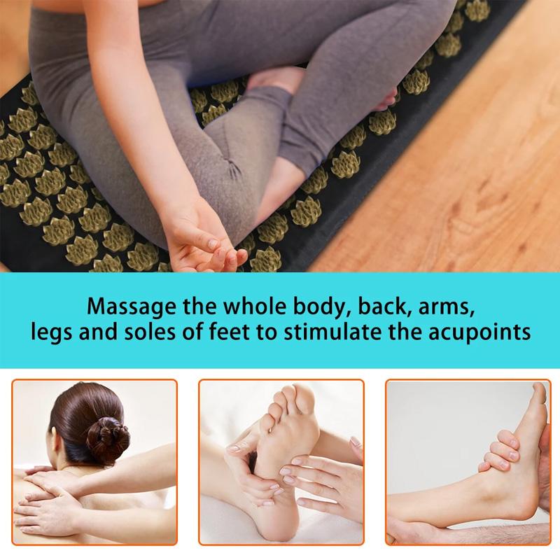 3Pcs/Set Massage Cushion Pilates Foot Massager Pillow Yoga Fitness Acupuncture Acupressure Mat Needles With Spikes