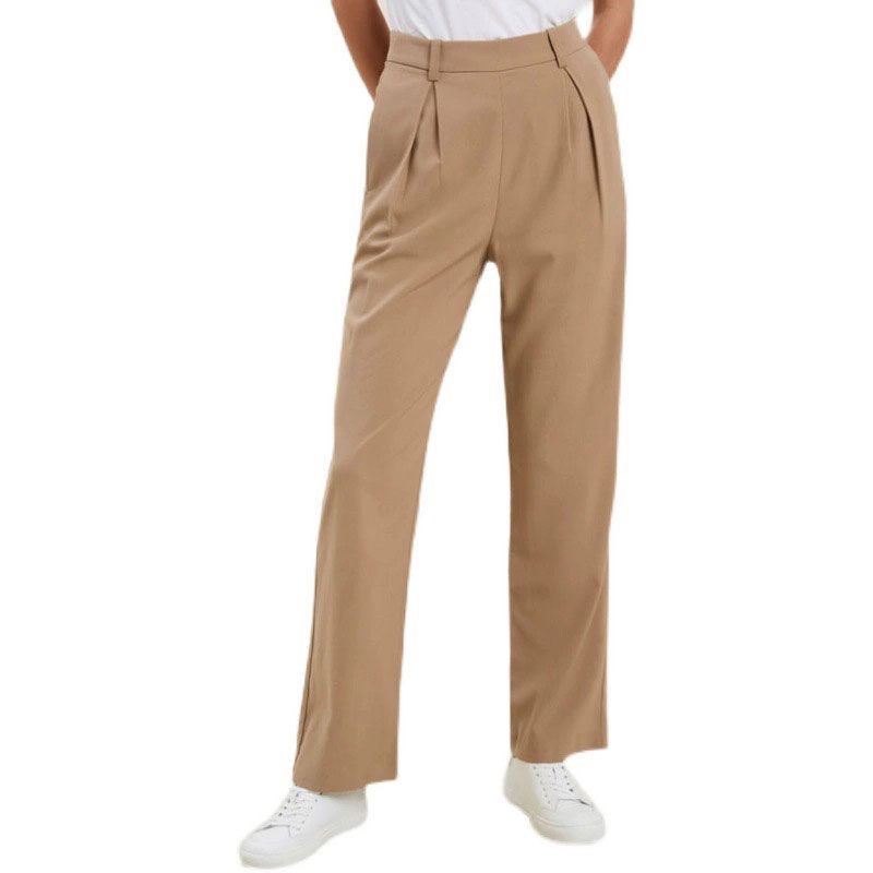 

Одиночная внешнеторговая женская одежда в западном стиле песочного цвета с высокой талией, задней молнией, рабочая одежда, простые и тонкие хрустящие костюмные брюки Khaki 6