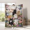 Vintage Pet Cat Digital-printed Polyester Bedroom Velvet Flannel Soft Sofa Cover Blanket Fleece Soft Cover Blankets for Beds