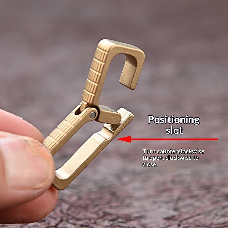 1Pc Waist Belt Buckle Durable Brass Mini Portable Keychain Simple Smooth Polished Keychain Hook Key Chain Clip Belt Use
