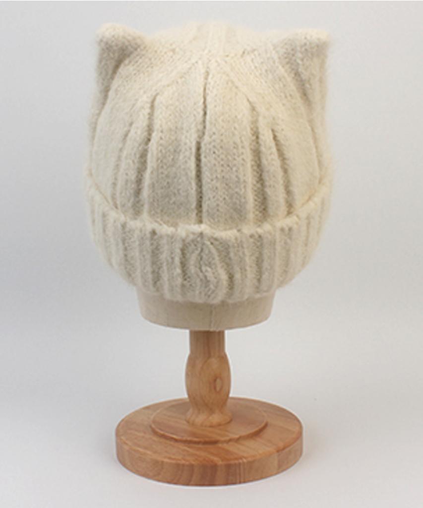 Yunibeosyeolkemiseuteuli Wool Cat Ivory Beanie Cat Beanie