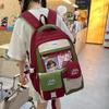 Studenten Farbblock Schultasche Mädchen Rucksack mit großer Kapazität mit Geldbörse