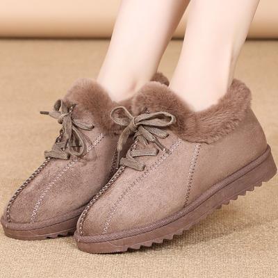 Winter Platform Cozy Snow Boots for Women Comfortable Fuzzy Warm Walking Booties Shoes Women's Faux Suede Anti-Slip Faux Fur Lining Short Ankle Boots