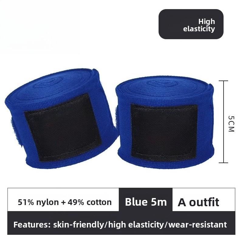 

1 Pair Cotton Kickboxing Bandage Absorb Sweat Muay Thai Boxing Bandage Mma Fitness 5M Boxing Equipment Boxing Wraps синий