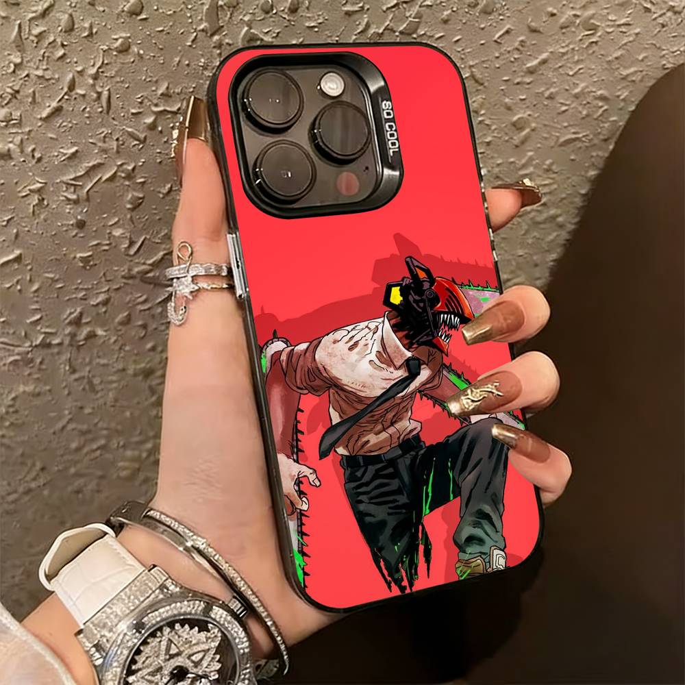 

Chainsaw-W M-Man Phone Case For iPhone 17,16,15,14,13,12,11 Plus,Pro Max,XS,Colorful Silver Black Cover iPhone12PROMAX