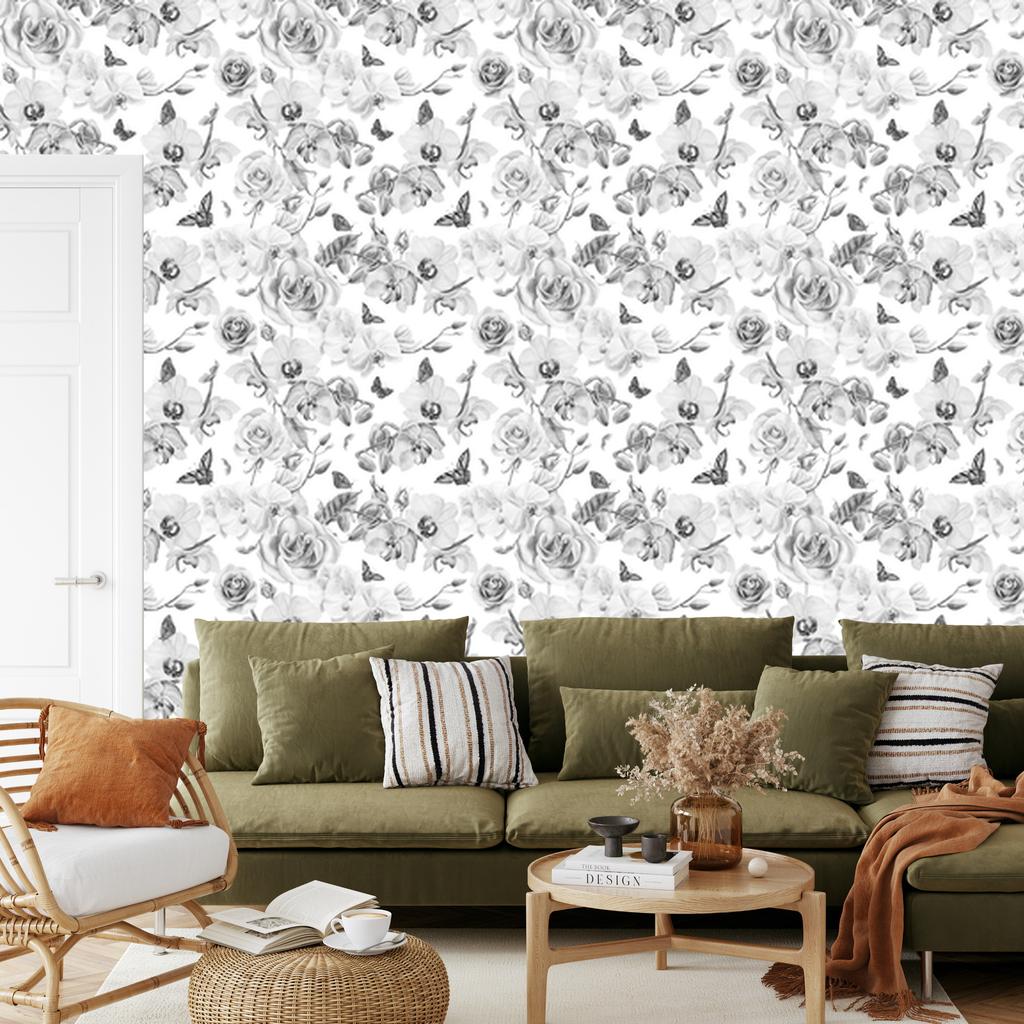 Wallpaper Flowers Nature Plants Orchid for Living Room and Bedroom 50x1000